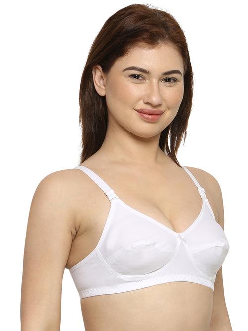 Women's Non Padded Non Wired Full Coverage Bra Cotton (Pack of 2)-IVY