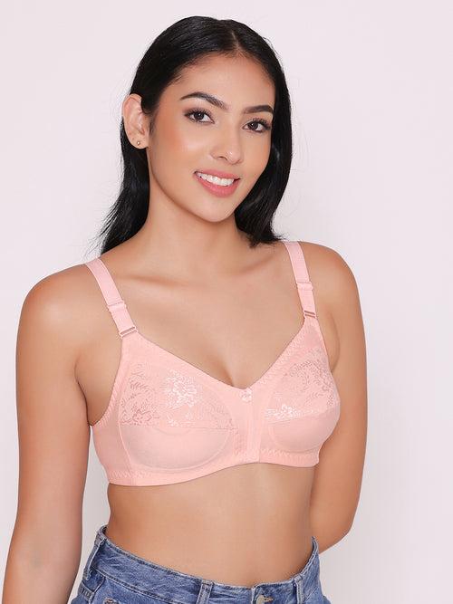 Half Net Non Padded Non Wired Full Coverage Bra (Pack of 2)-IRIS