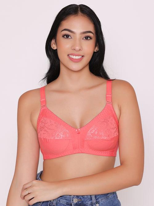 Half Net Non Padded Non Wired Full Coverage Bra (Pack of 2)-IRIS