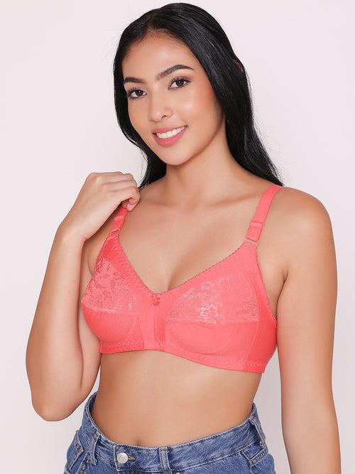 Half Net Non Padded Non Wired Full Coverage Bra (Pack of 2)-IRIS