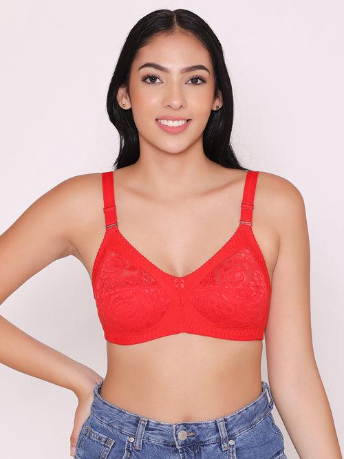 Women's Non Padded Full Coverage Net Bra (Pack of 6)-Thea