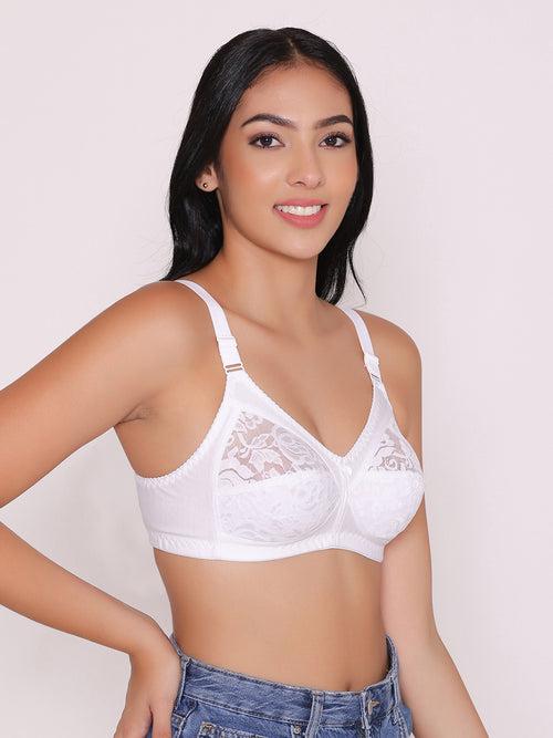 Women's Non Padded Full Coverage Net Bra (Pack of 3)-Thea