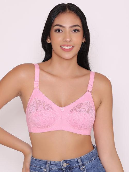 Women's Non Padded Full Coverage Net Bra (Pack of 3)-Thea