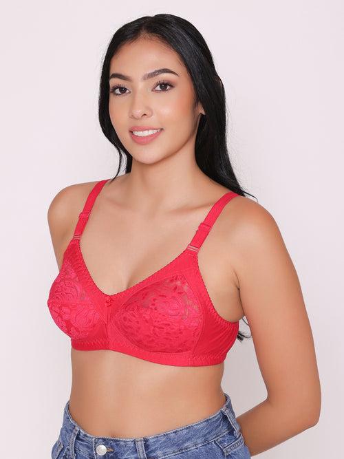 Women's Non Padded Full Coverage Net Bra (Pack of 2)-Thea