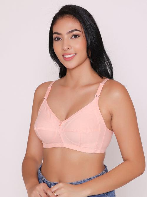 Women's Non Padded Non Wired Full Coverage Bra with No Spillage (Pack of 3)-ELSA