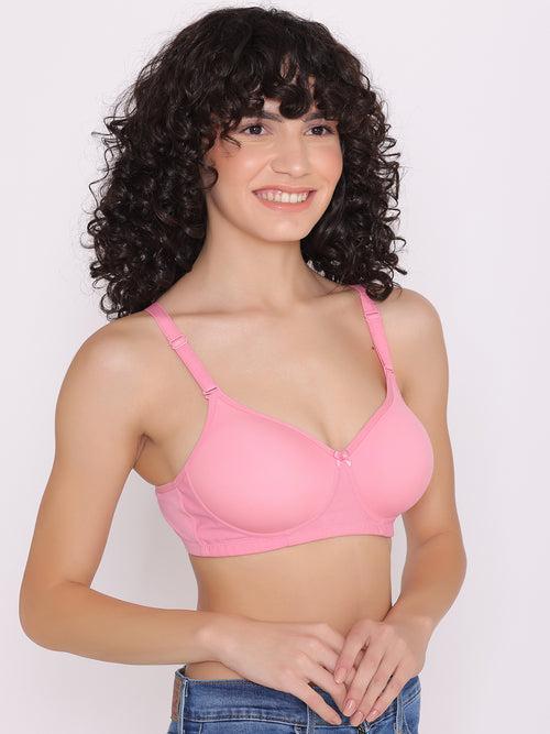 Women's Padded and Non Wired Full Coverage T-Shirt Bra (Pack of 3)-LILY