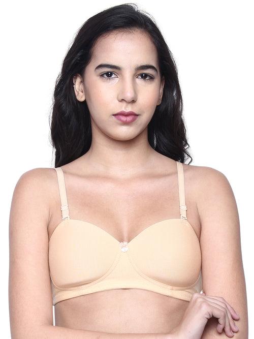 Women Lightly Padded Non Wired Tshirt Bra (Pack of 2)-ROMI