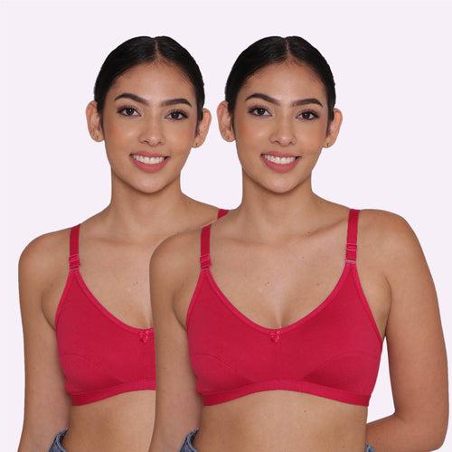 Women's Non Padded Non-Wired Regular Bra-Paris Combo of 2