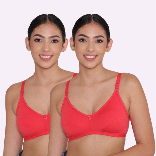 Women's Non Padded Non-Wired Regular Bra-Paris Combo of 2