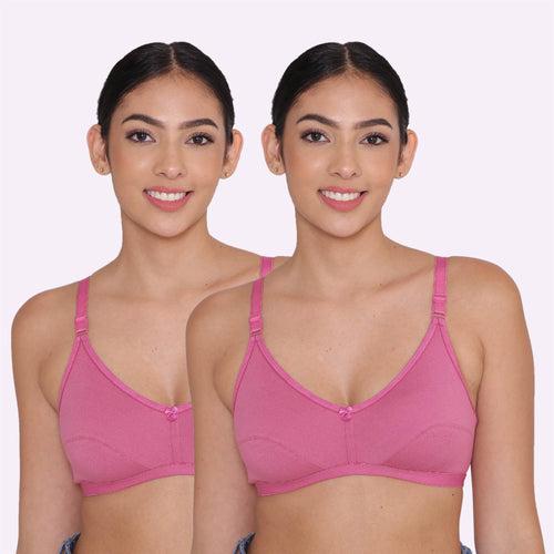 Women's Non Padded Non-Wired Regular Bra-Paris Combo of 2