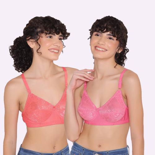 Women's Full coverage non padded Bra (Pack of 2)-Dora