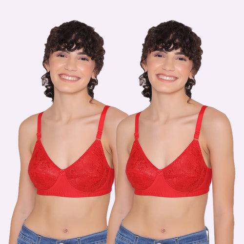 Women's Full coverage non padded Bra (Pack of 2)-Dora