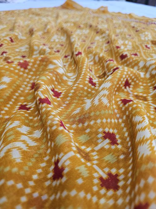 602003 Patola Print Saree with Border - Yellow 515007