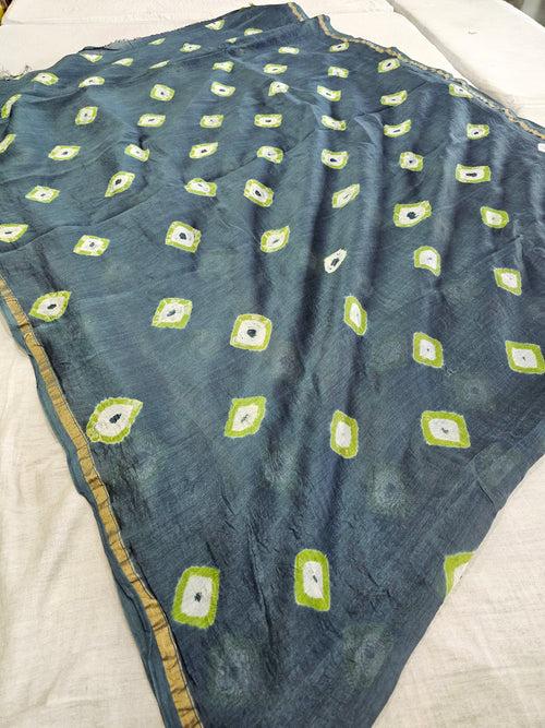 589006 Pure Chanderi Silk  Hand blocked Printed Saree