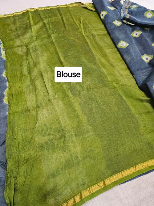 589006 Pure Chanderi Silk  Hand blocked Printed Saree