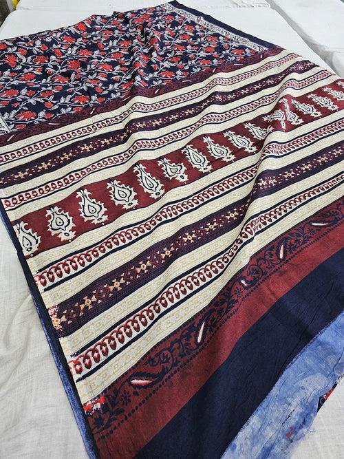 574010 Pure Mul Cotton Handblocked Printed Saree