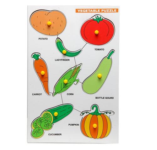 Wooden Peg Fruit and Vegetables Puzzle