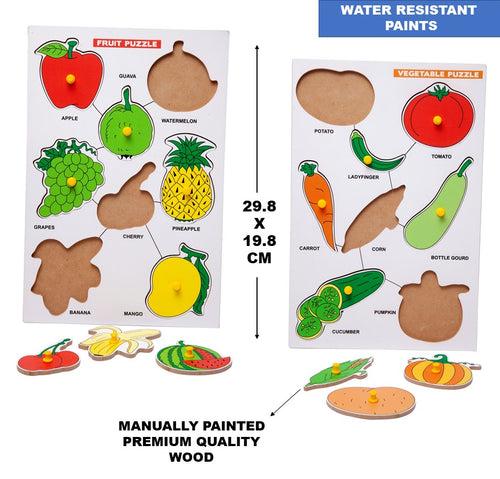 Wooden Peg Fruit and Vegetables Puzzle