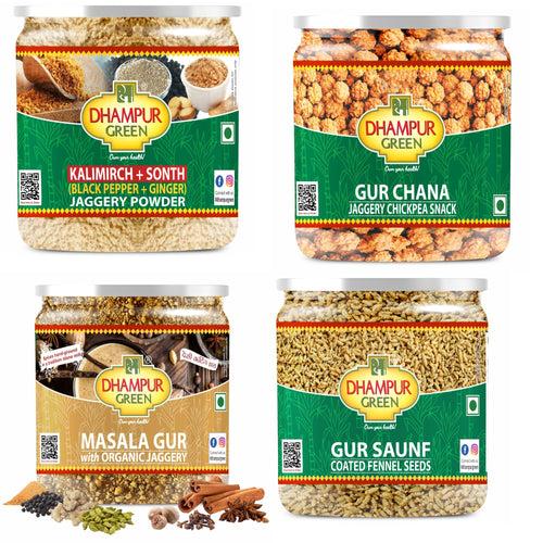 Combo - Gur Chana, Gur Saunf, Kali-Mirch Sonth Jaggery Masala, Masala Gur