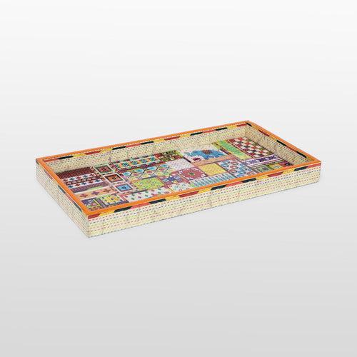 Sui Dhaaga Rectangle Enamel Medium Tray