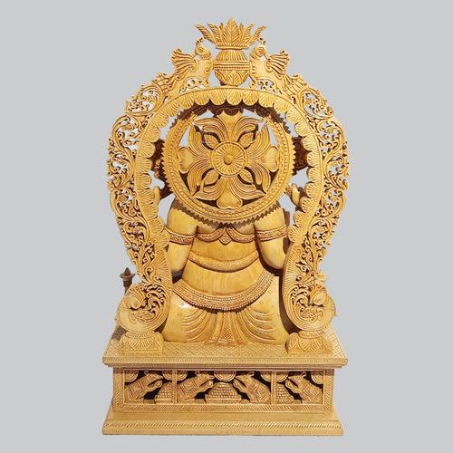 Whitewood Ganesh with Arch on Base 21 in