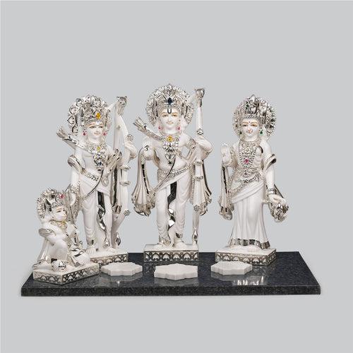 Culture Marble Ram Darbar with Silver Plating 16 in