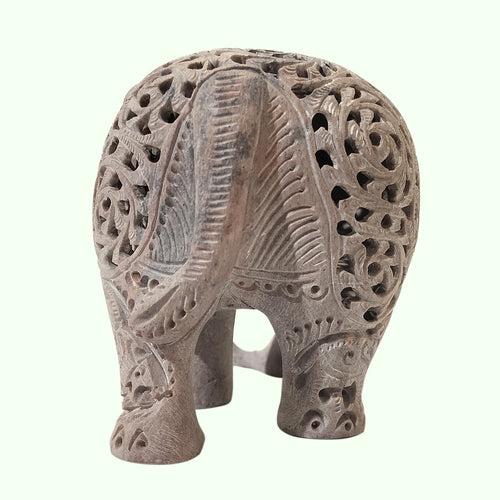 Softstone Elephant with Undercut Work Head Turned 6 in