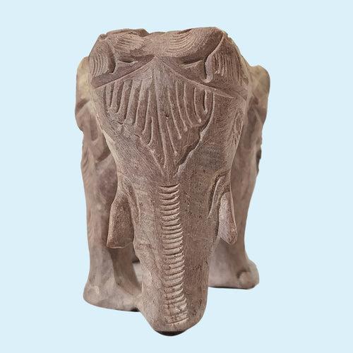 Softstone Elephant with Undercut Work 2.5 in