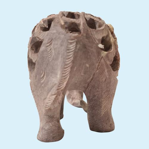 Softstone Elephant with Undercut Work 2.5 in