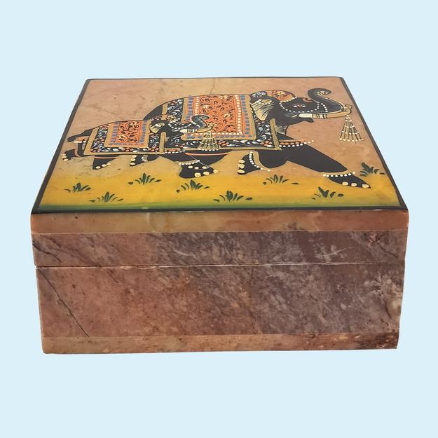 Softstone Hand Painted Box 4 in