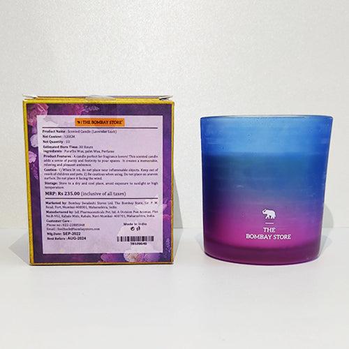 Ombre Lavender Glass Scented Candle 120 gm