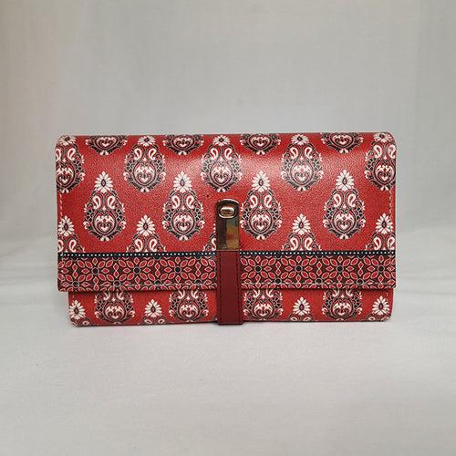 Ajrakh Wallet with Mobile case (Maroon)