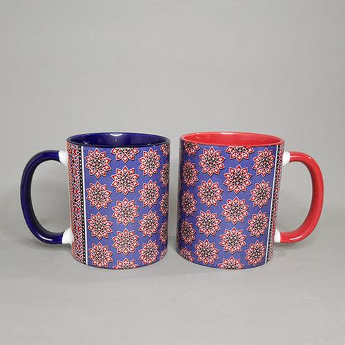 Ajrakh Coffee Mugs Set of 2 (300 ml each)