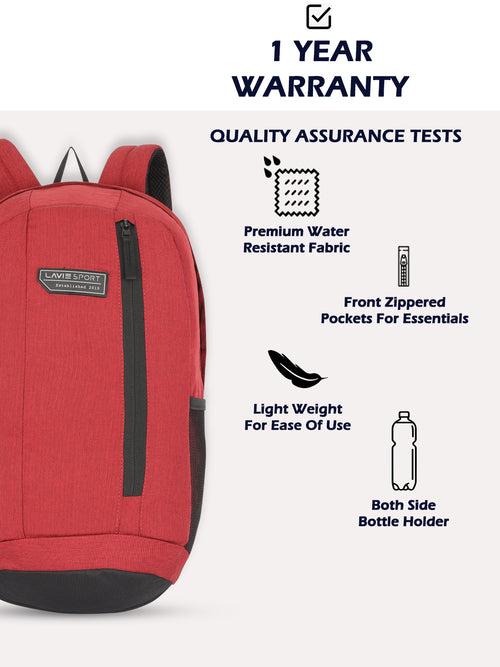 Lavie Sport 22L Ledge Casual Backpack for Girls and Boys|Men & Women Red