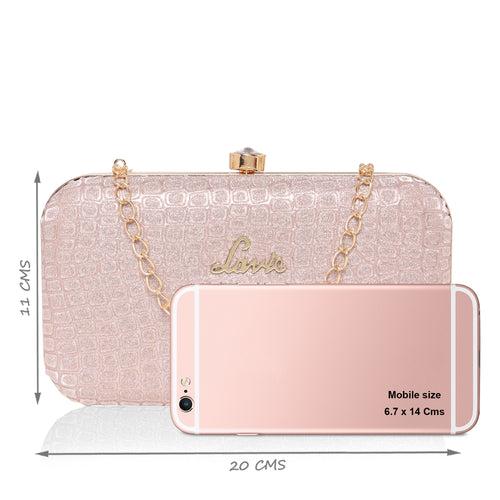 Lavie Tinsel Light Pink Small Women's Frame Clutch Purse