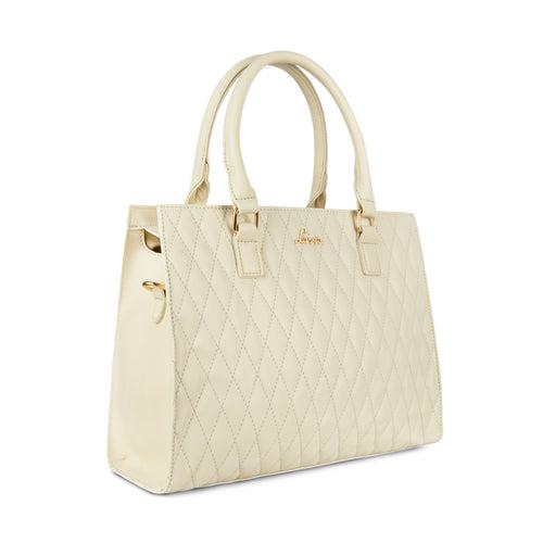 Lavie Stitch White Large Women's Shelly Satchel Bag