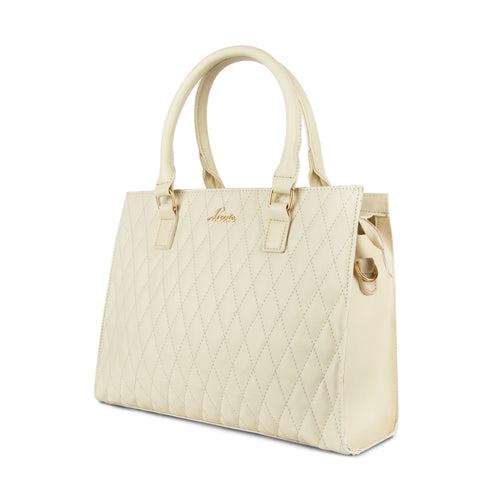 Lavie Stitch White Large Women's Shelly Satchel Bag