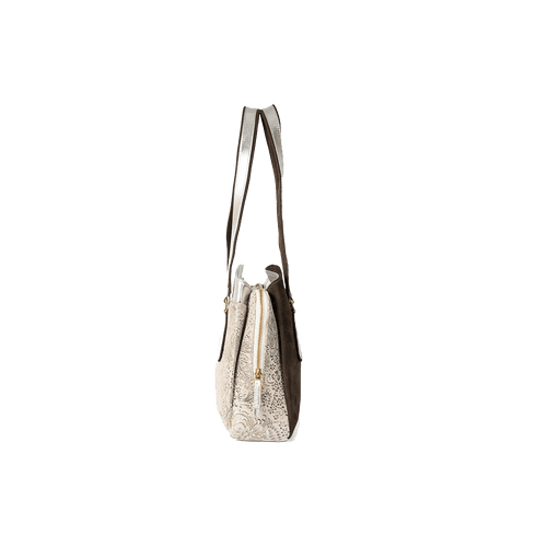 Serene White Leather Handbag