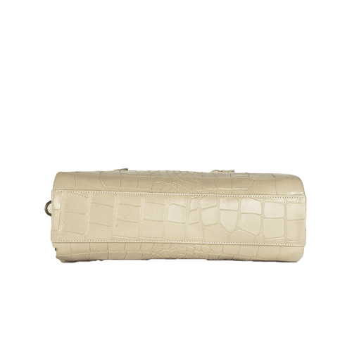 Whimstrap White Leather Handbag