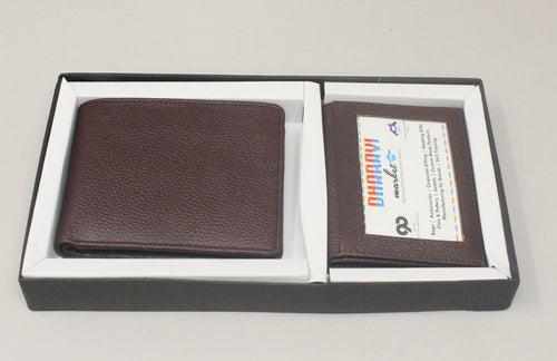 Real leather wallet and card case Rank Men Gift Set -B