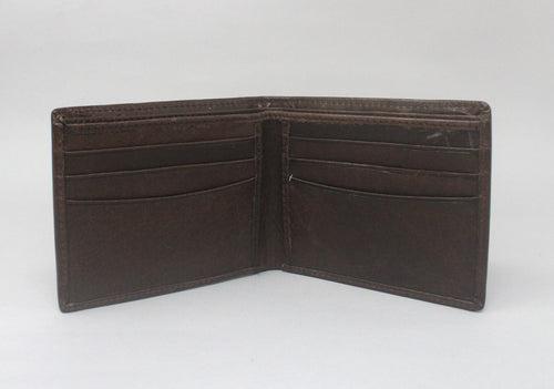 Dark Brown Finished Real Leather Wallet for  Men FLW4