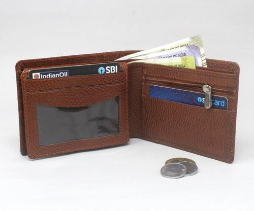 Brown Finished Real Leather Wallet for  Men FLW1