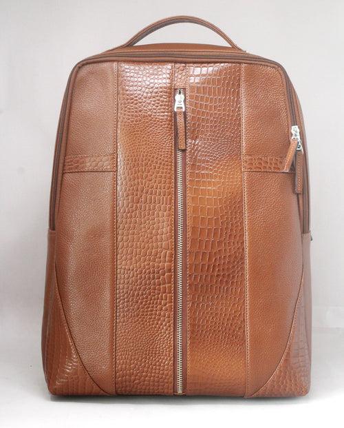 Taha Genuine Leather Backpack Tan