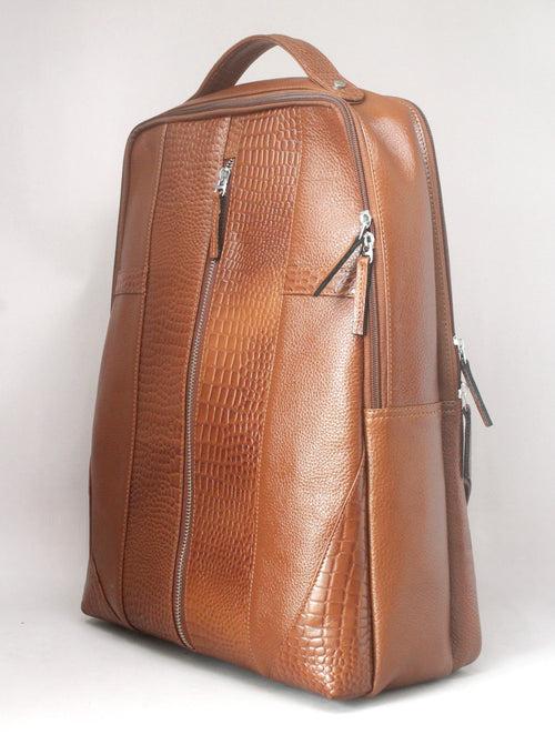 Taha Genuine Leather Backpack Tan