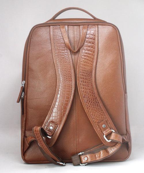 Taha Genuine Leather Backpack Tan