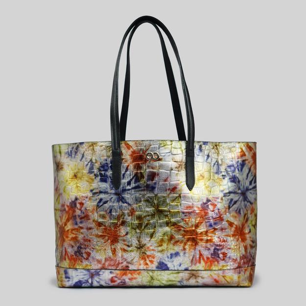 90 Feet Malti ColourBurst Real Leather Tote Bag