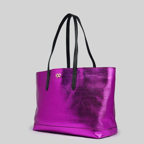 90 Feet Malti Rani Pink Real Leather Tote Bag