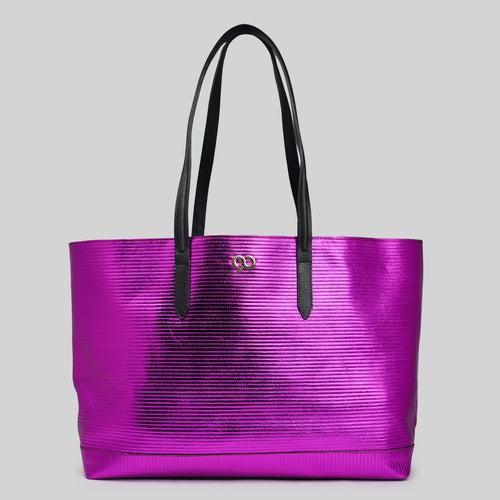 90 Feet Malti Rani Pink Real Leather Tote Bag