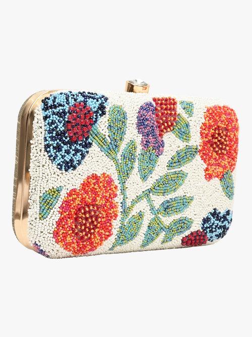 Horra Beads Emboridery Embellished Silk Party Clutch