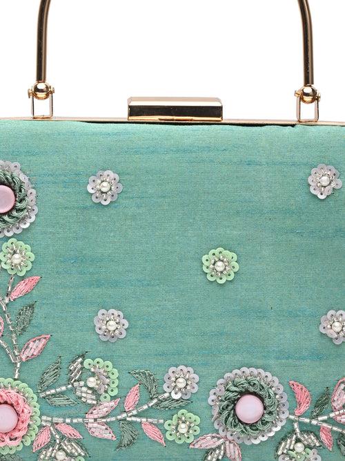 Horra Embellished Silk Clutch